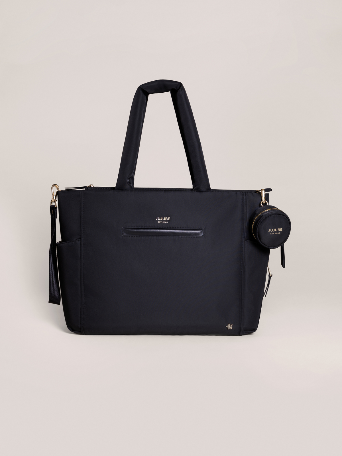 Utility-Strap Tote Diaper Bag - Black - Glamourous Grace