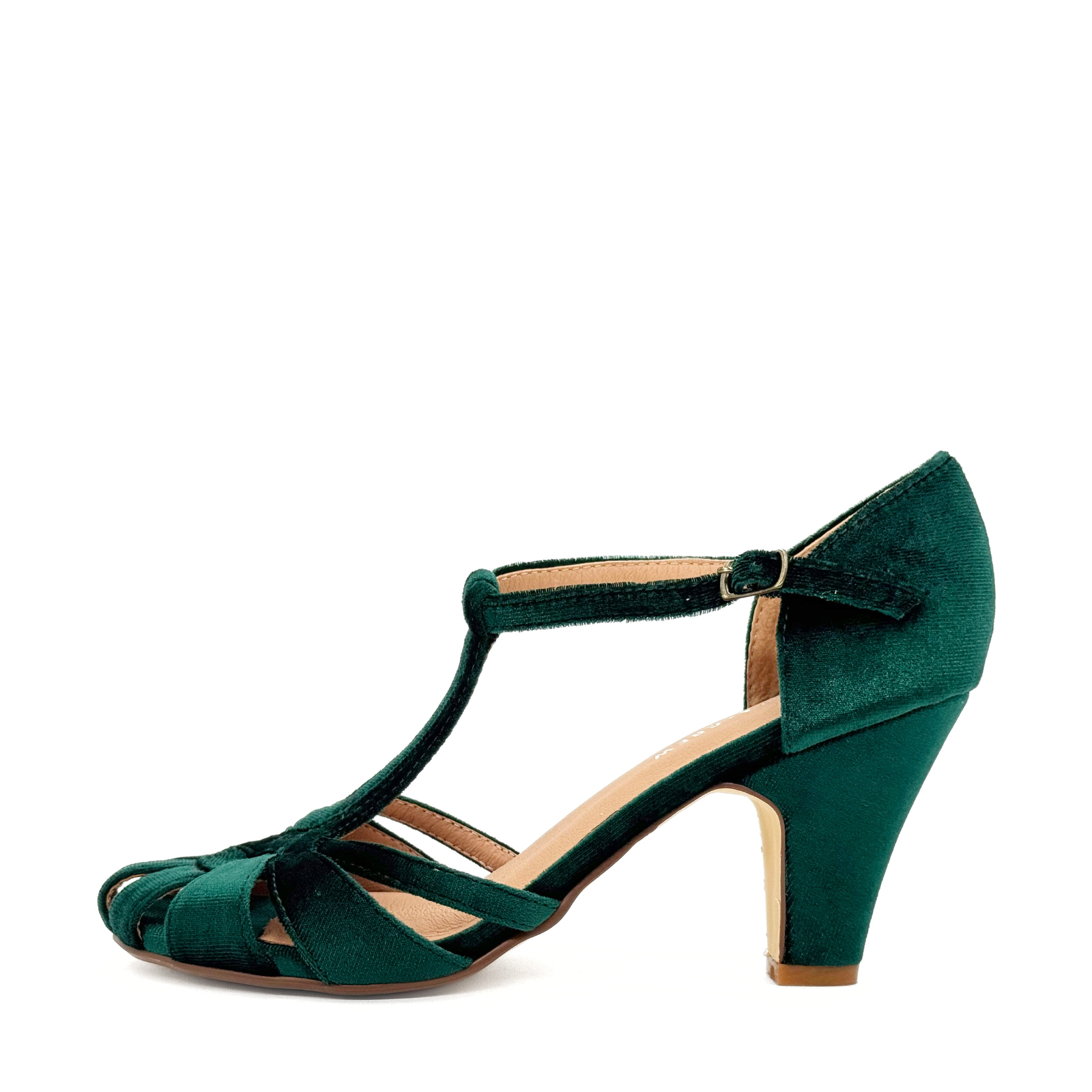 Sergi Velvet T-Strap Heels - Glamourous Grace