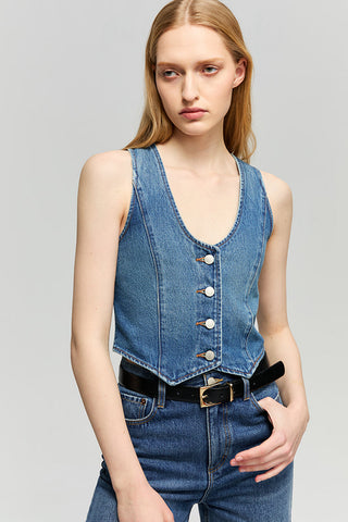 Blue Horizon Denim Vest HJ903 - Glamourous Grace