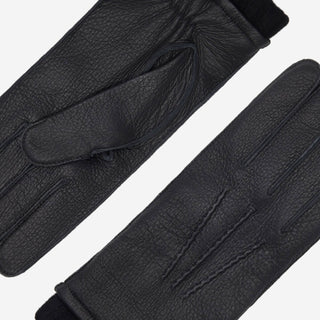 Vittoria (black) - Italian gloves made of American deerskin leather with cashmere lining - Glamourous Grace
