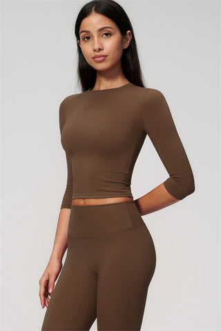 The Natalia Half-Sleeve Top Capri Leggings 2-Piece Set