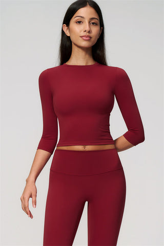 The Natalia Half-Sleeve Top Capri Leggings 2-Piece Set