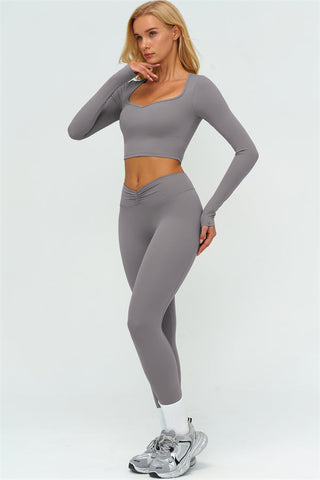 The Lushness Long Sleeve Crop top Leggings 2-Piece Set