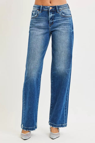RISEN Pocket Side Seam Detail Slouchy Jeans