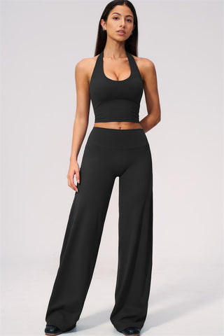 The Twirl Wide Strap Halter Crop Top