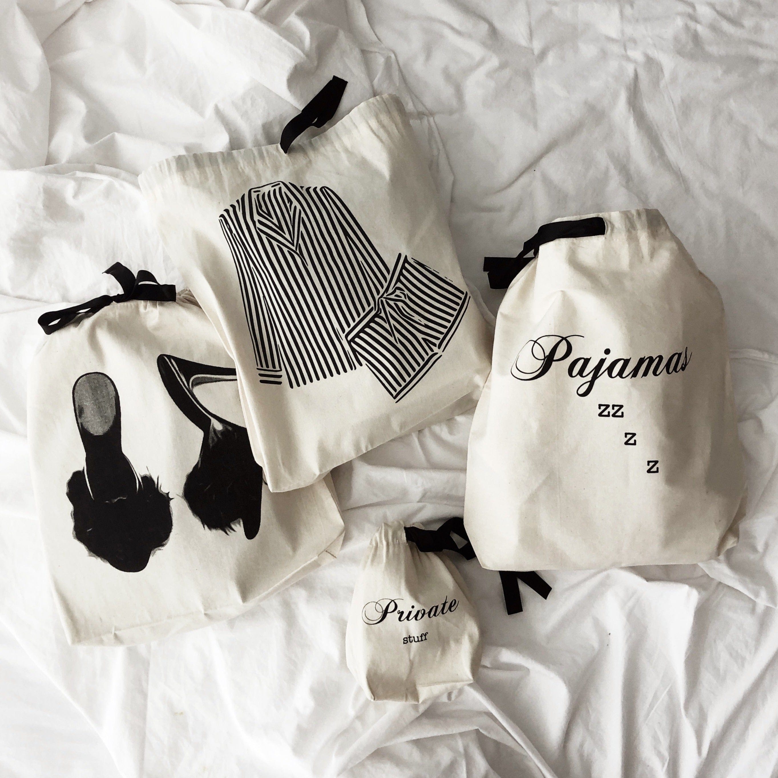 Pajamas Zzzz Travel Bag – Cream - Glamourous Grace