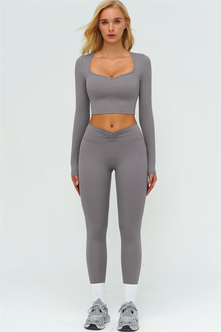 The Lushness Long Sleeve Crop top Leggings 2-Piece Set