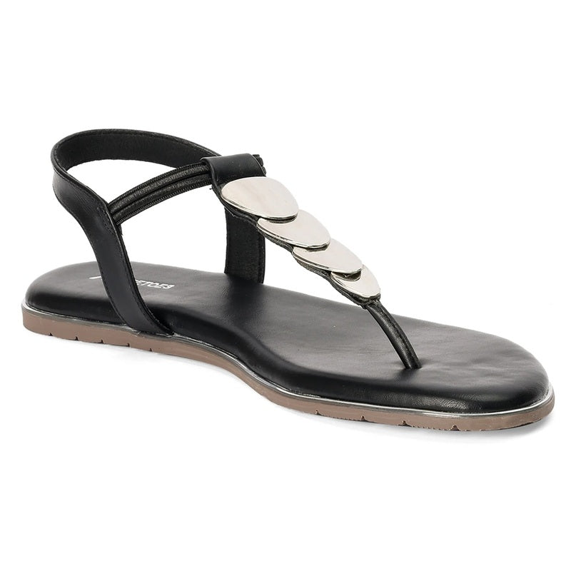 Bella - Black Thong Sandals - Glamourous Grace