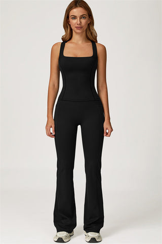 The Glacier Crop Tank Flared Leggings 2-Piece Set