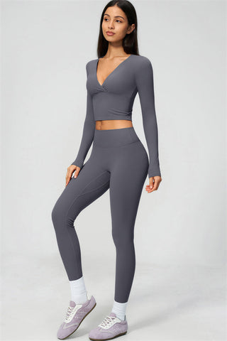 The Lox Long Sleeve Crop top Leggings 2-Piece Set