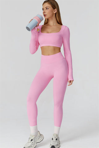 The Reign Long Sleeve Crop Top Leggings 2-Piece Set
