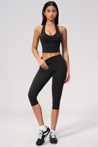 The Twirl Wide Strap Halter Crop Top