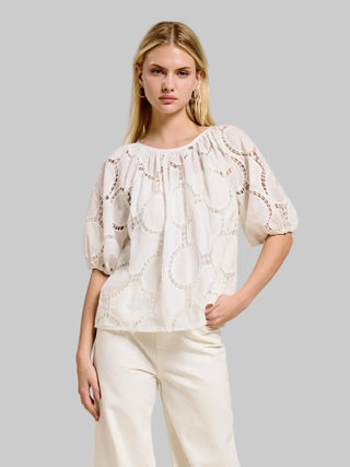 Bloom Eyelet White Blouse - Glamourous Grace