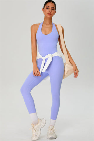 The Solid Halter Tank Top Leggings 2-Piece Set