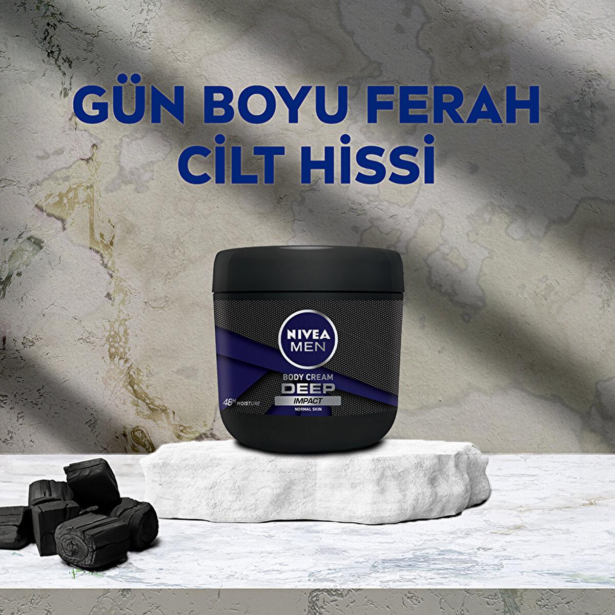Nivea Men Moisturizing Hand and Body Cream Deep Impact - 48 Hour Moisturization, Non-Greasy, Woody Fragrance - Glamourous Grace