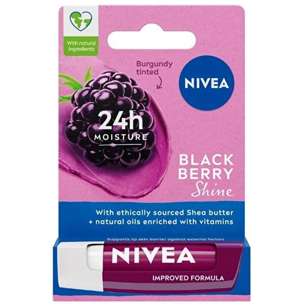 Nivea Blackberry Shine Lip Care - Moisturizing Tinted Lip Balm with Hydra IQ - Glamourous Grace