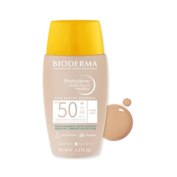 Bioderma Photoderm NUDE Touch SPF50+ Light 40 ml - Sunscreen with Makeup Effect for Oily & Combination Skin - Glamourous Grace