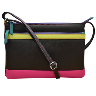 Double Zip Multi Color Crossbody