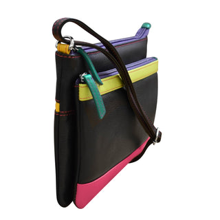 Double Zip Multi Color Crossbody