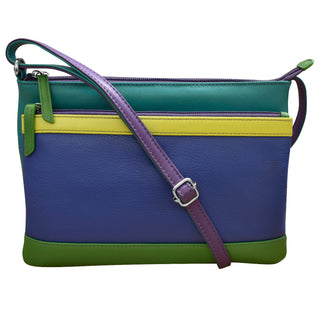 Double Zip Multi Color Crossbody
