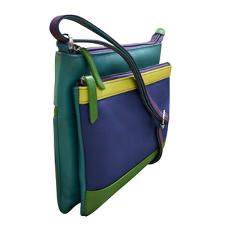 Double Zip Multi Color Crossbody