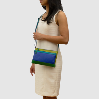 Double Zip Multi Color Crossbody