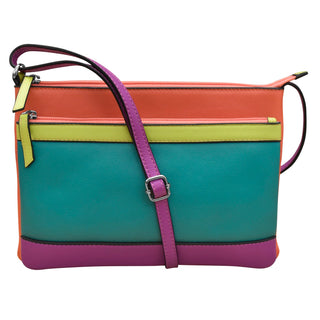 Double Zip Multi Color Crossbody