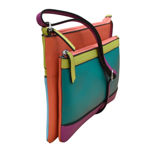 Double Zip Multi Color Crossbody