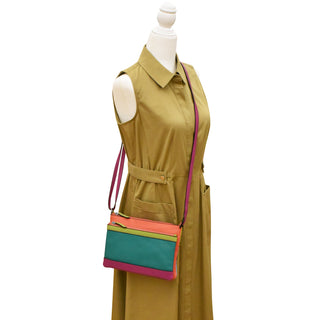 Double Zip Multi Color Crossbody