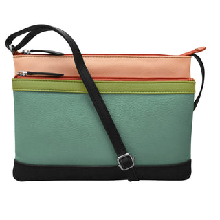 Double Zip Multi Color Crossbody