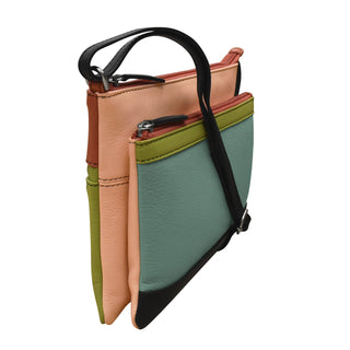 Double Zip Multi Color Crossbody