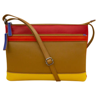 Double Zip Multi Color Crossbody