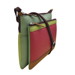 Double Zip Multi Color Crossbody