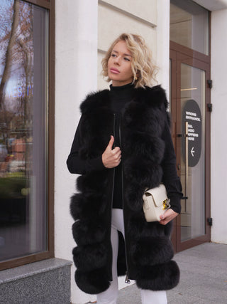 Genuine Polar Fox Fur Vest 90 cm
