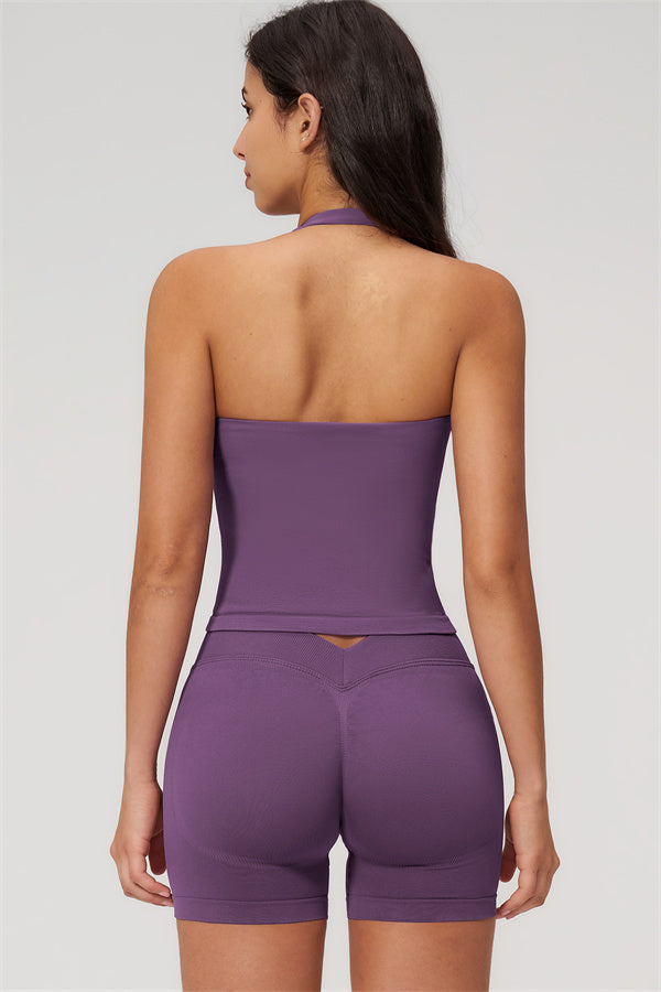 The Empower Halter Crop Top Shorts 2-Piece Set - Glamourous Grace