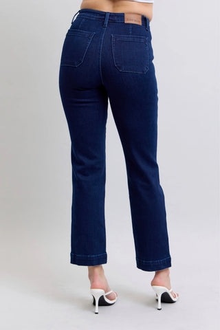 Judy Blue Edgy Glamour Indigo Wash Straight Leg Denim Jeans