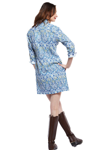 Sag Harbor Dress With Blue Kilim Print - Glamourous Grace
