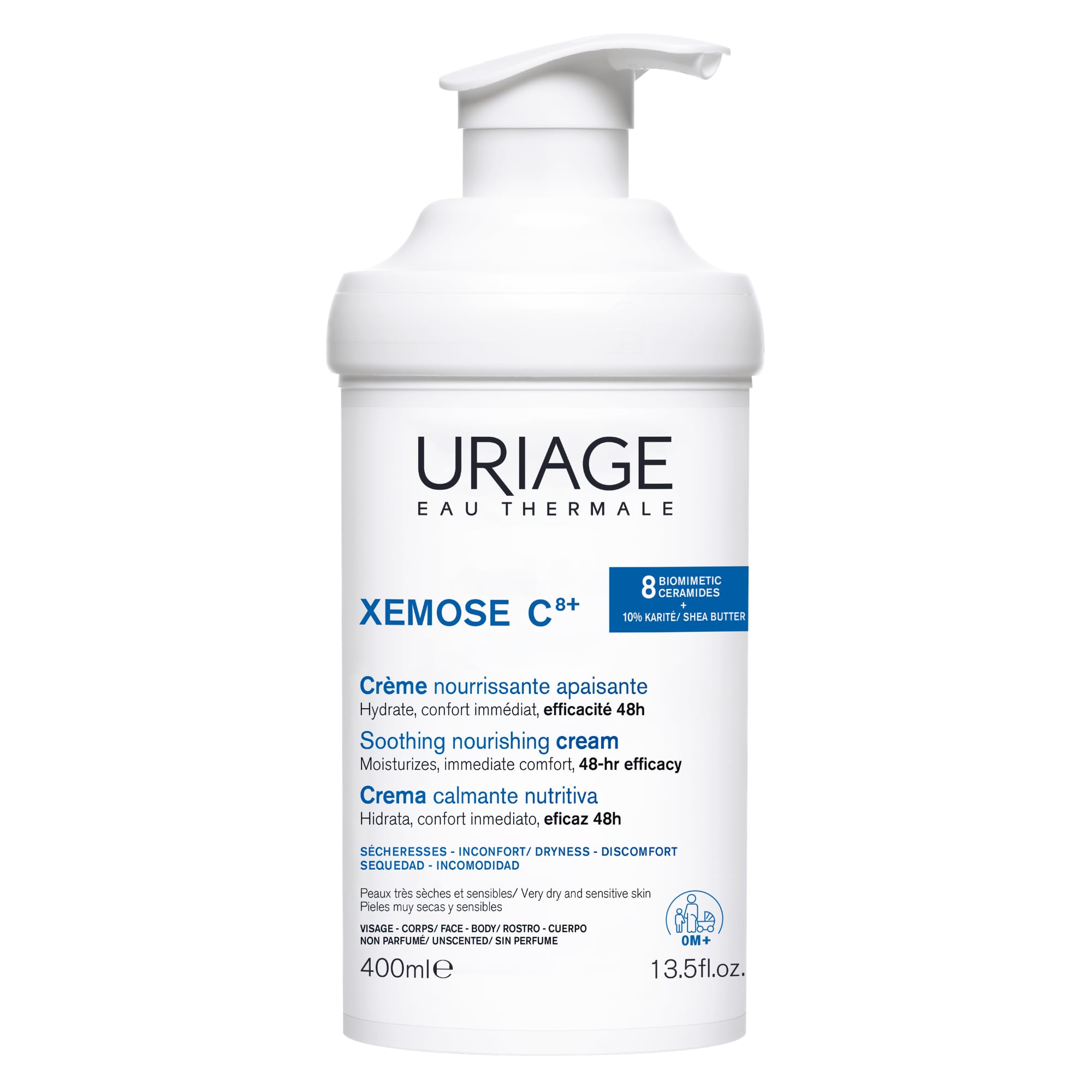 Uriage Uriage Xemose Lipid Replenishing Cream 400ml - Moisturizing Cream for Dry Skin, Hydrating Face & Body Cream for Babies & Adults - Glamourous Grace
