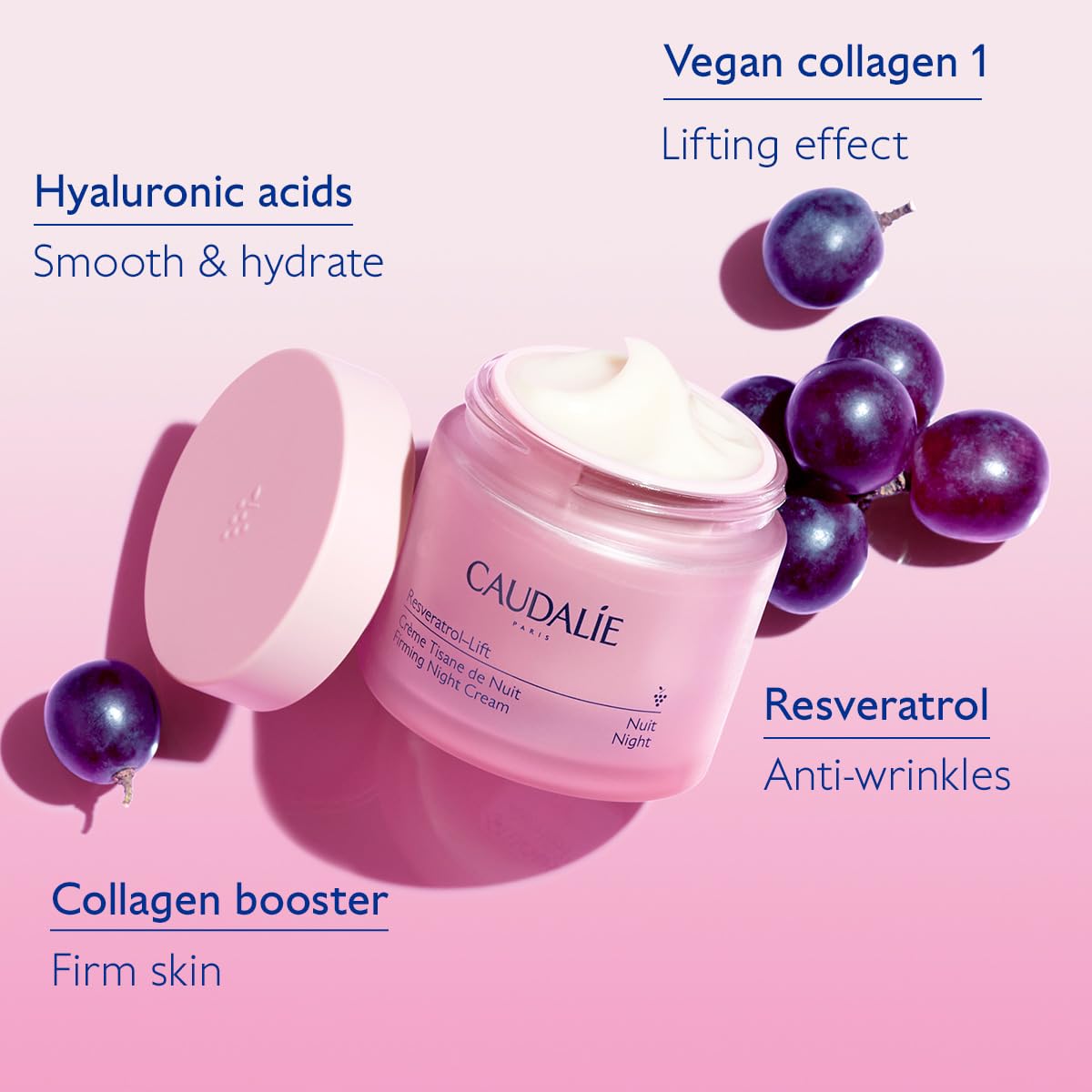 Caudalie Resveratrol Lift Firming Night Cream - Anti-Aging, Firming & Lifting Night Cream for Aging Skin - Glamourous Grace