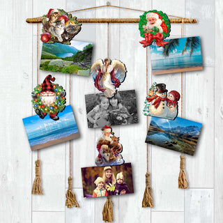 Santa and Friends Clip-On Eco Wood Decorative Ornaments Set of 6 by D. Gelsinger - Christmas Decor - 8090134C-S6