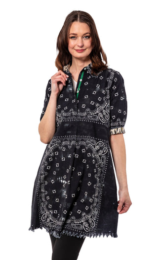 Chatham Dress Black Bandana Print - Glamourous Grace