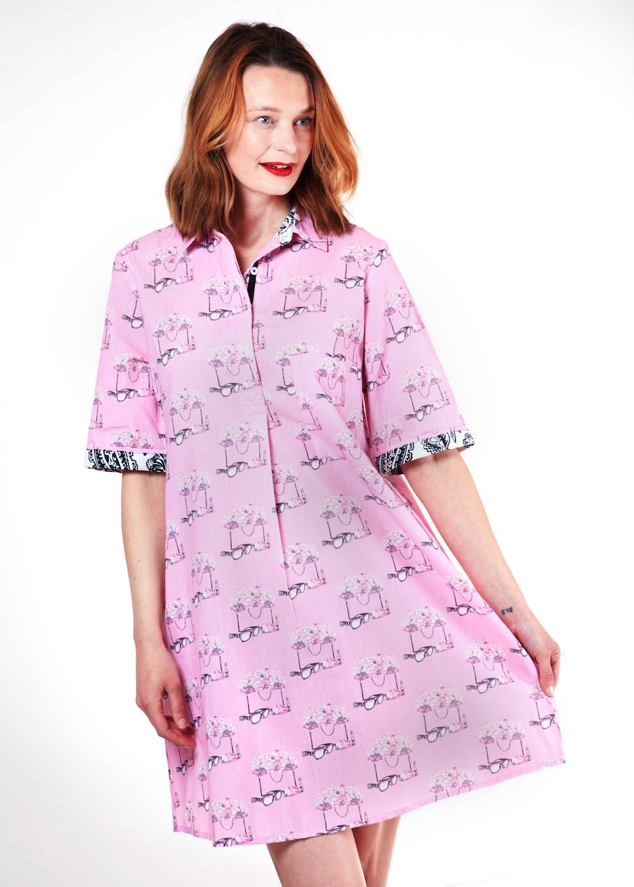 Monterey Dress Pink Essentials print - Glamourous Grace