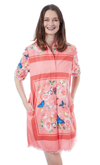 Chatham Dress Pink W Butterflies - Glamourous Grace