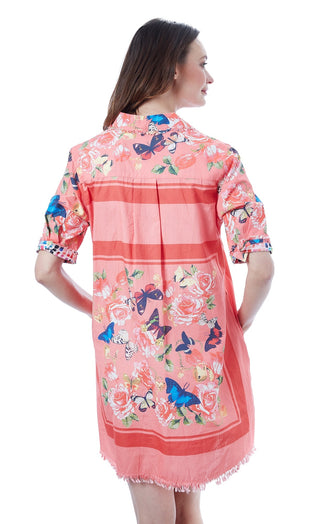 Chatham Dress Pink W Butterflies - Glamourous Grace