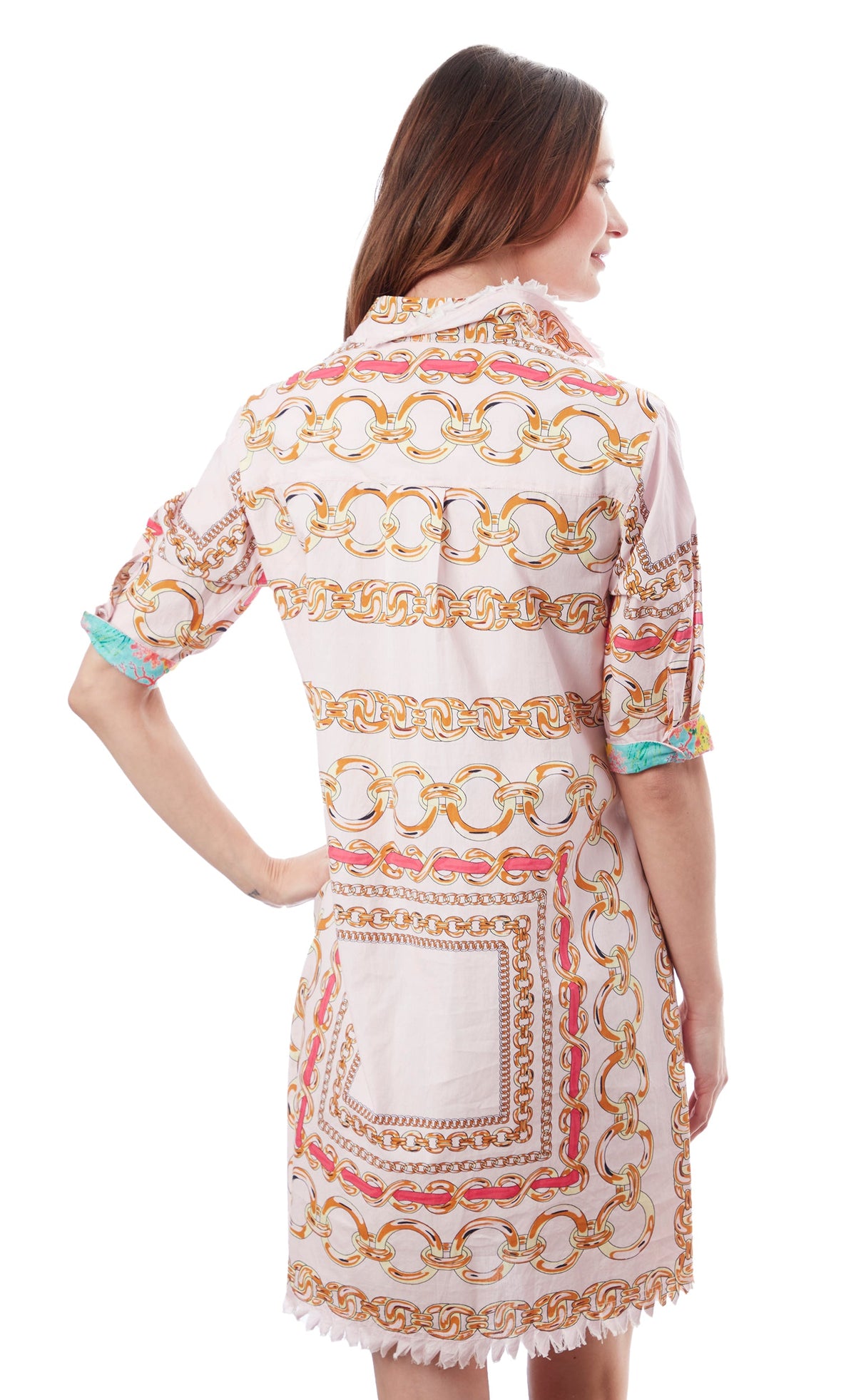 Chatham Dress Pink Links Print - Glamourous Grace