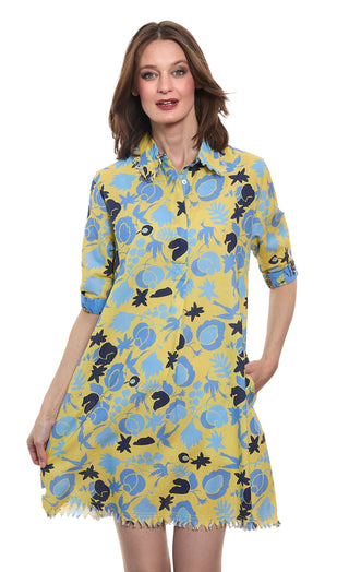 Chatham Dress Yellow Blue Floral - Glamourous Grace