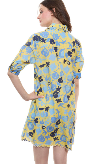 Chatham Dress Yellow Blue Floral - Glamourous Grace