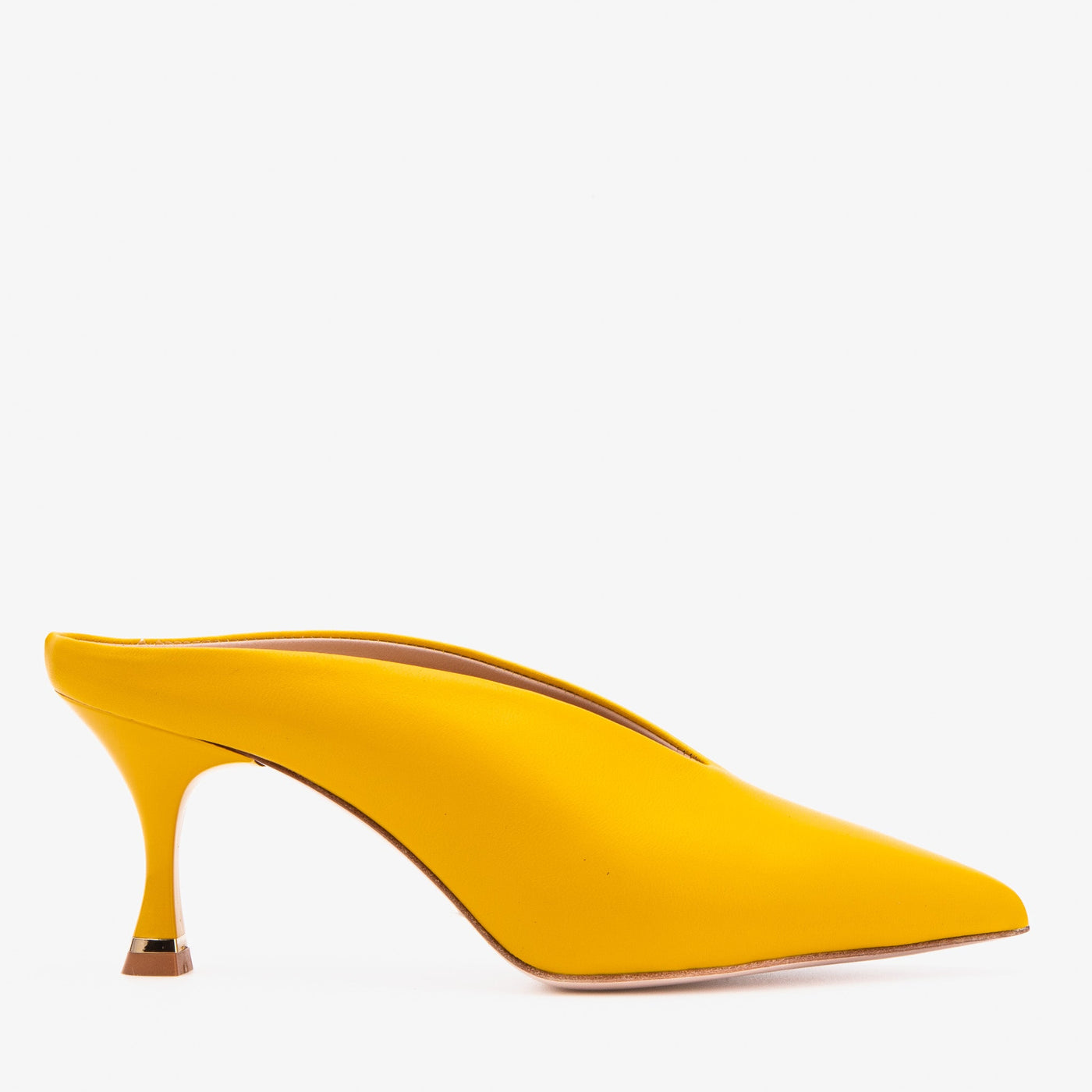 The Solara Yellow Leather Women Mule Heel - Glamourous Grace