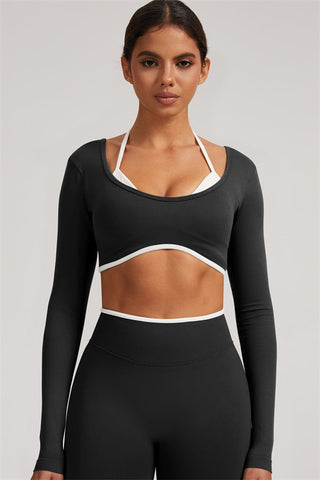 The Elevate Long Sleeve Crop top Shorts 2-Piece Set
