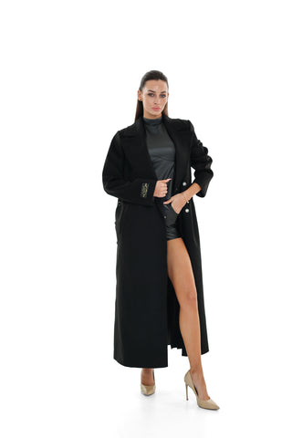Aria Cashmere Blend Coat in Black